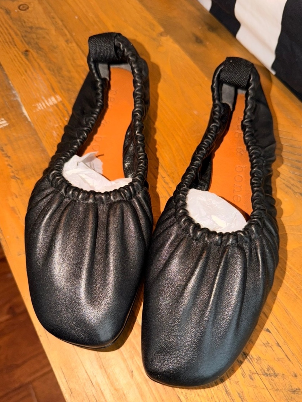 RAG & BONE black leather ballet flat